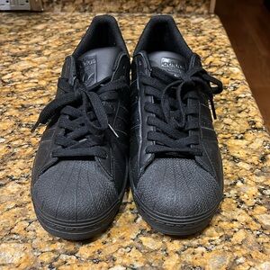 Adidas Superstar Shoes All Black Sz 9